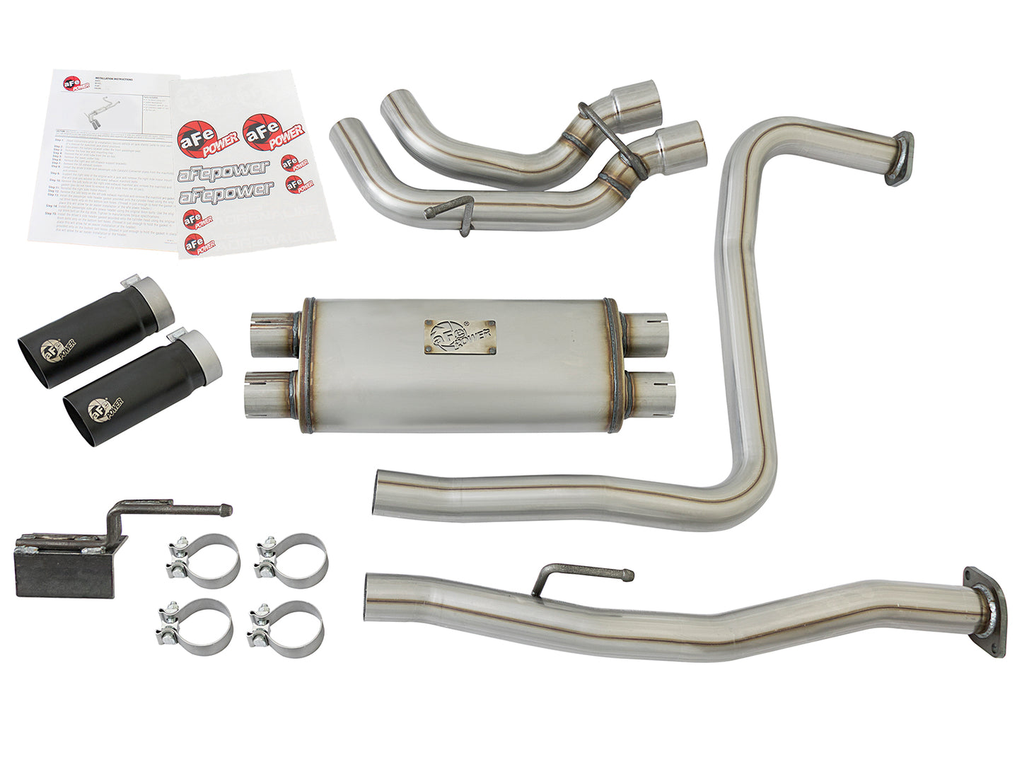 aFe Rebel Series 3in 409 SS Cat-Back Exhaust w/ Black - 49-46124-B