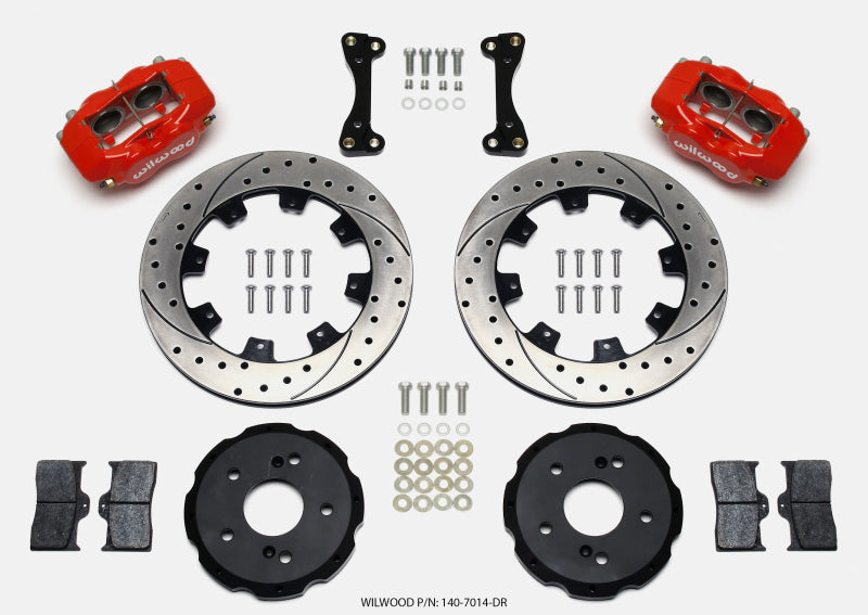 Wilwood Forged Dynalite Front Hat Kit 12.19in Drilled Red 02-06 - 140-7014-DR
