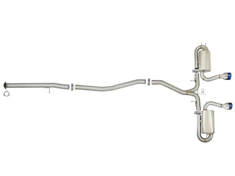 aFe Takeda 3in 304 SS Cat-Back Exhaust System w/ Blue - 49-36618-L