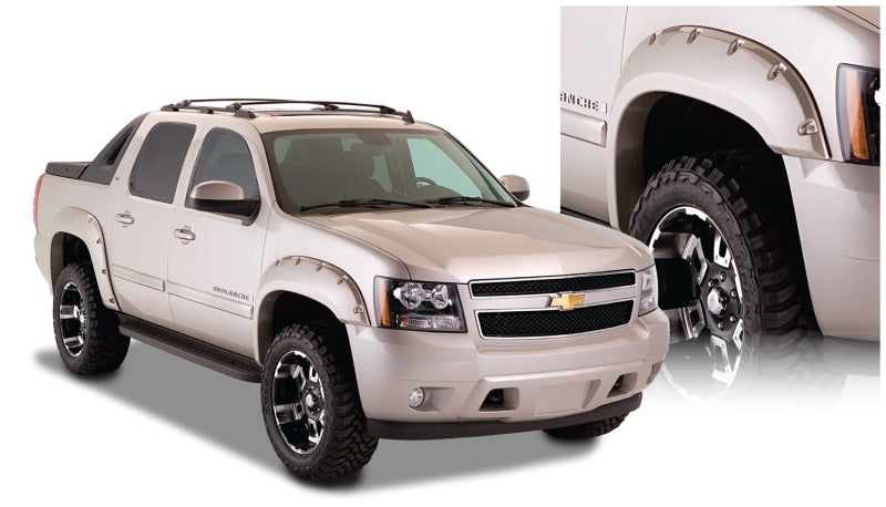 Bushwacker 07-13 Chevy Avalanche Pocket Style Flares 4pc - Black - 40932-02