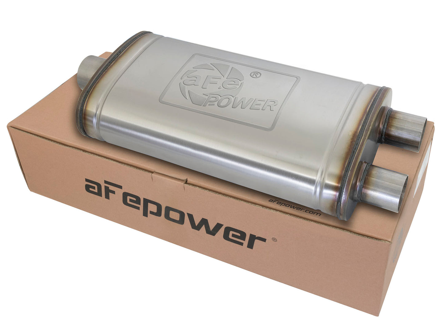 aFe MACHForce XP SS Muffler 3in Center Inlet / 2.5in - 49M00014
