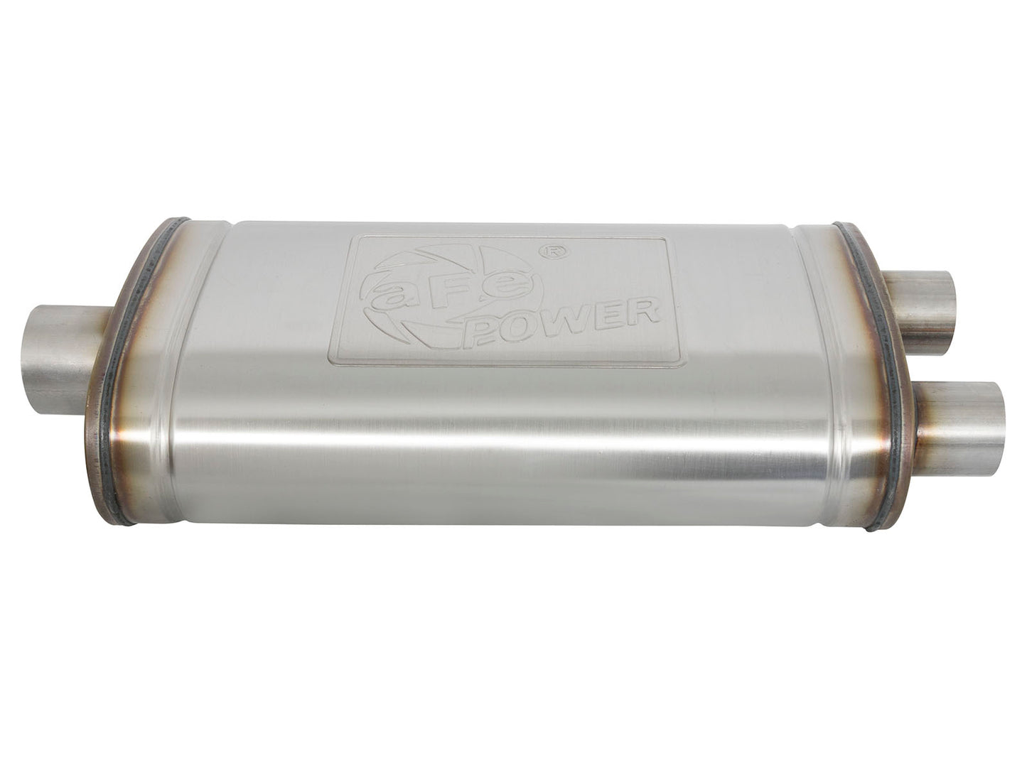 aFe MACHForce XP SS Muffler 3in Center Inlet / 2.5in - 49M00014