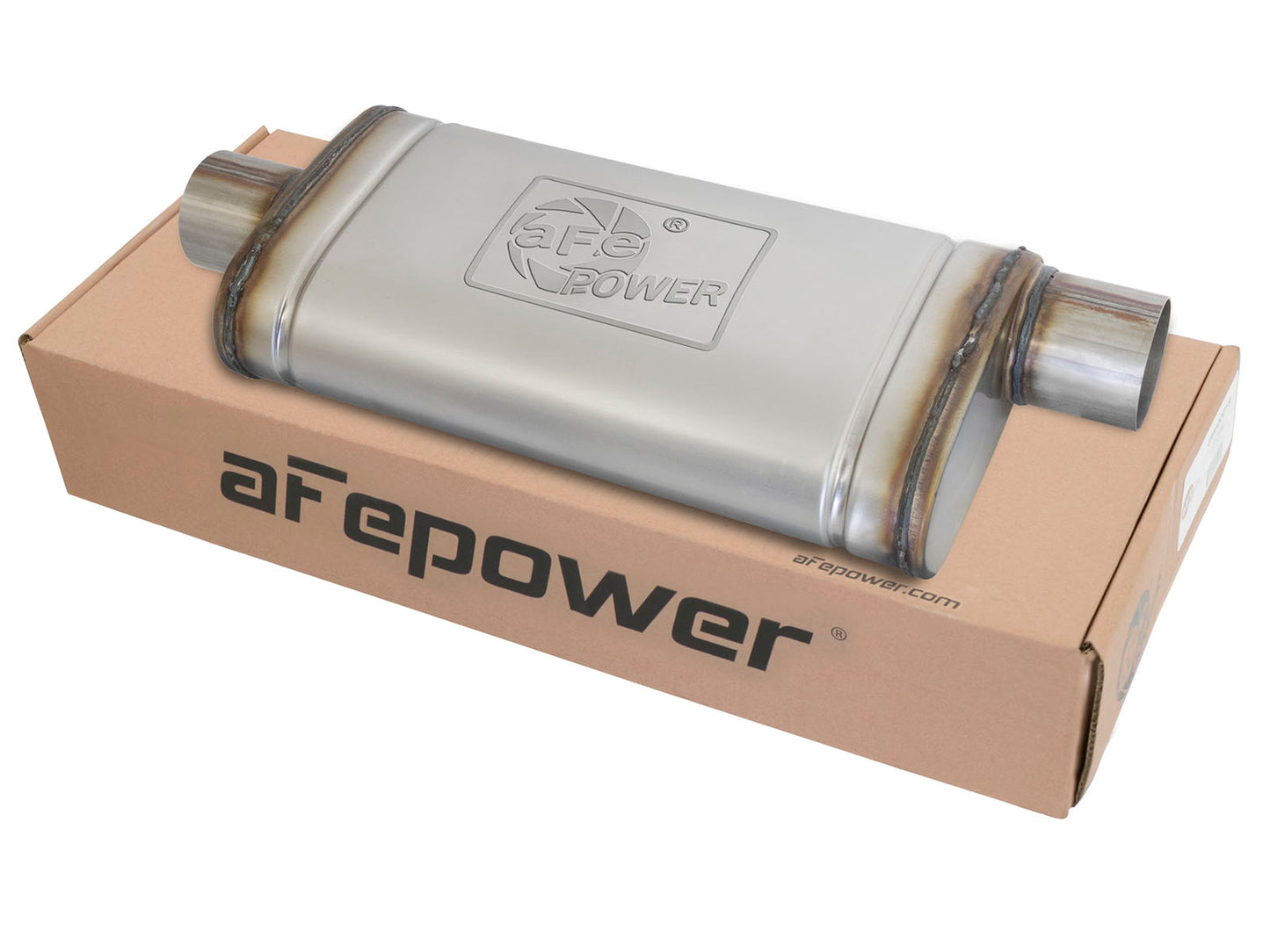aFe MACHForce XP SS Muffler 3in Center Inlet / 3in - 49M00020
