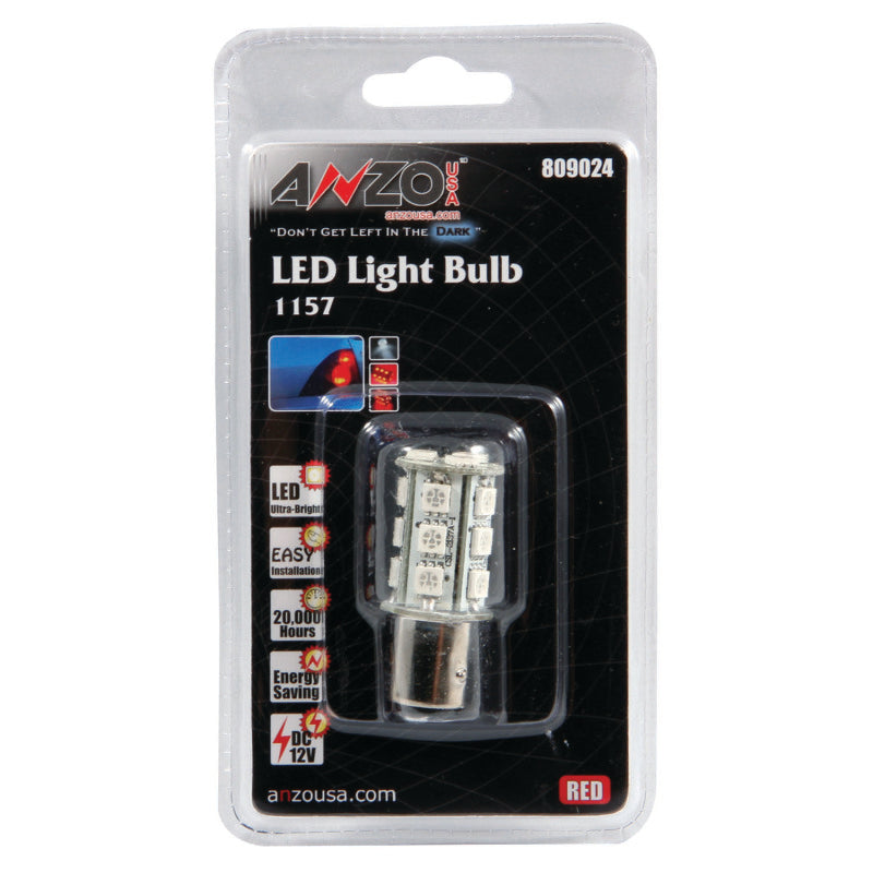 ANZO LED Bulbs Universal LED 1157 Red - 18 LEDs - 809024