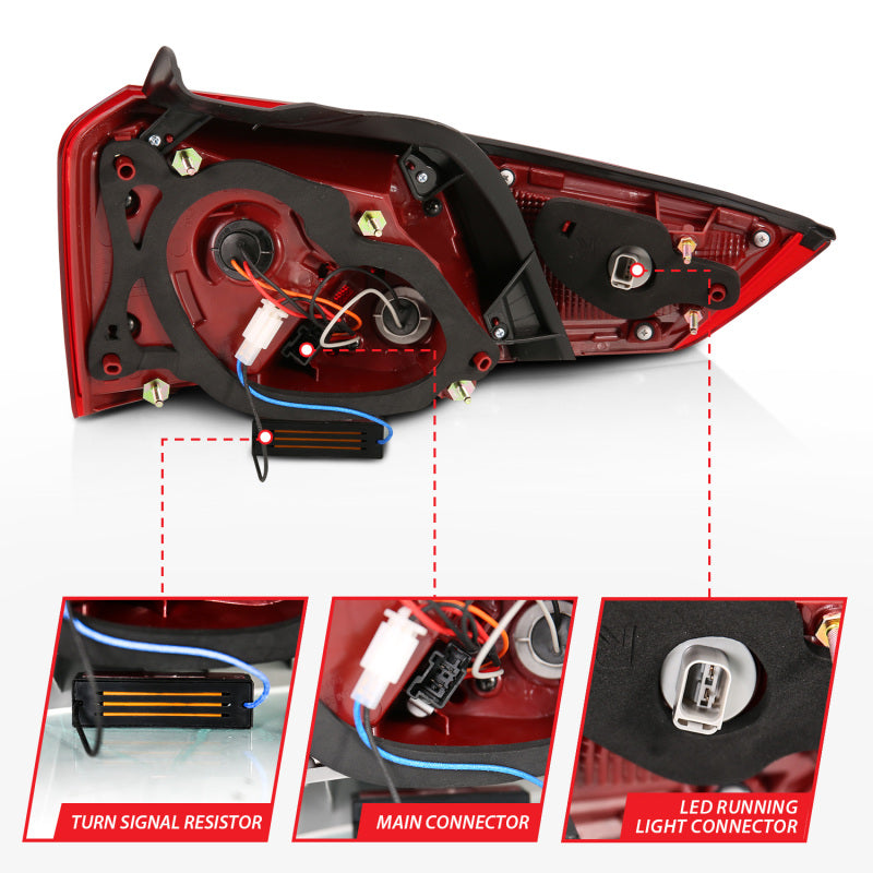 ANZO 14-18 Chevrolet Impala LED Taillights Red/Clear - 321346