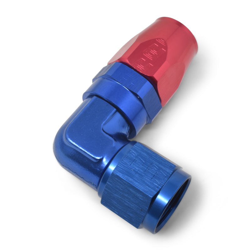 Russell Performance -8 AN Red/Blue 90 Degree Forged Aluminum Swivel - 613650
