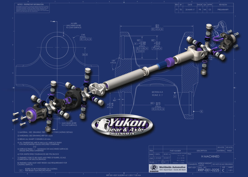 Yukon Gear Heavy Duty Driveshaft for 07-11 Jeep JK Rear - YDS003