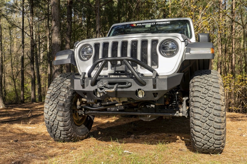 Rugged Ridge HD Bumper Stubby Front 07-18 Jeep Wrangler JK - 11540.32