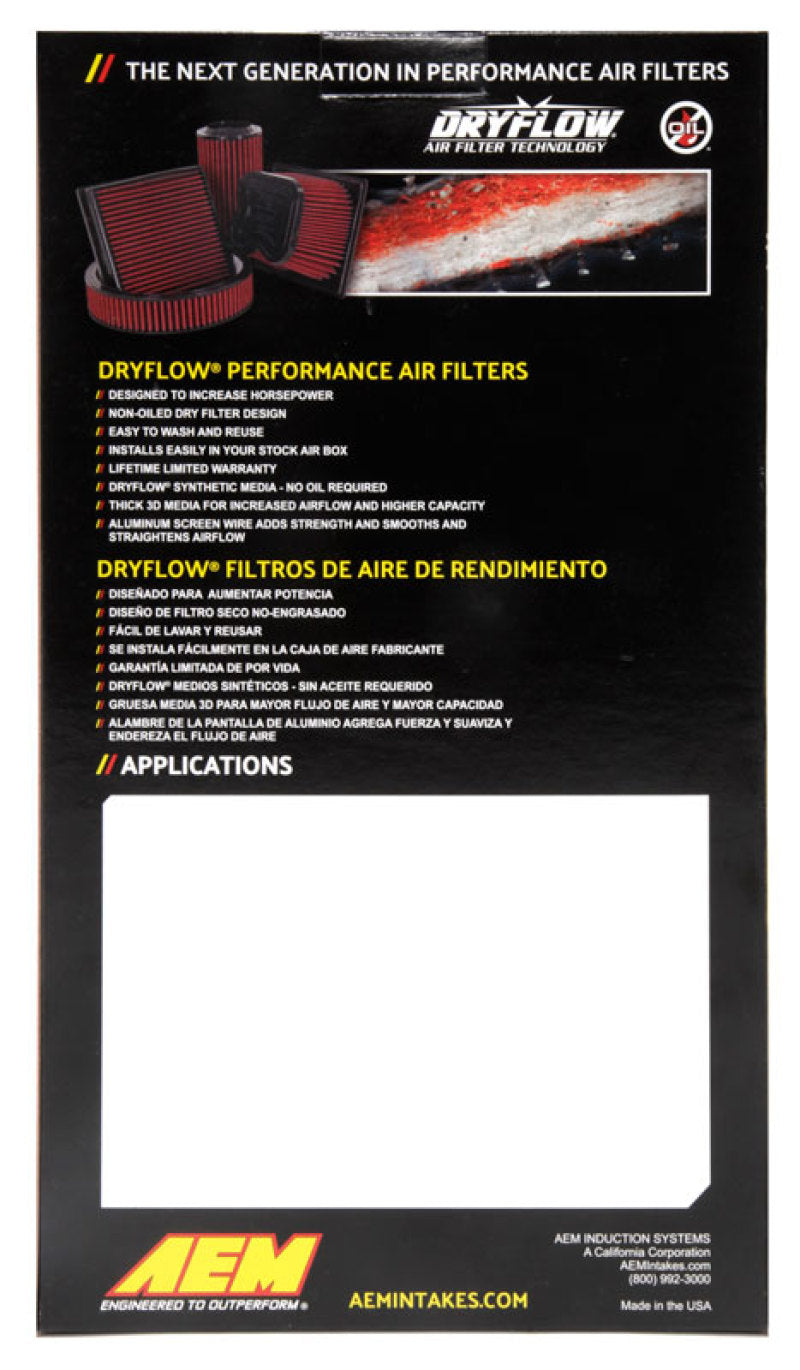 AEM 12-20 Toyota 86/GT86 2.0L DryFlow Air Filter - 28-20300
