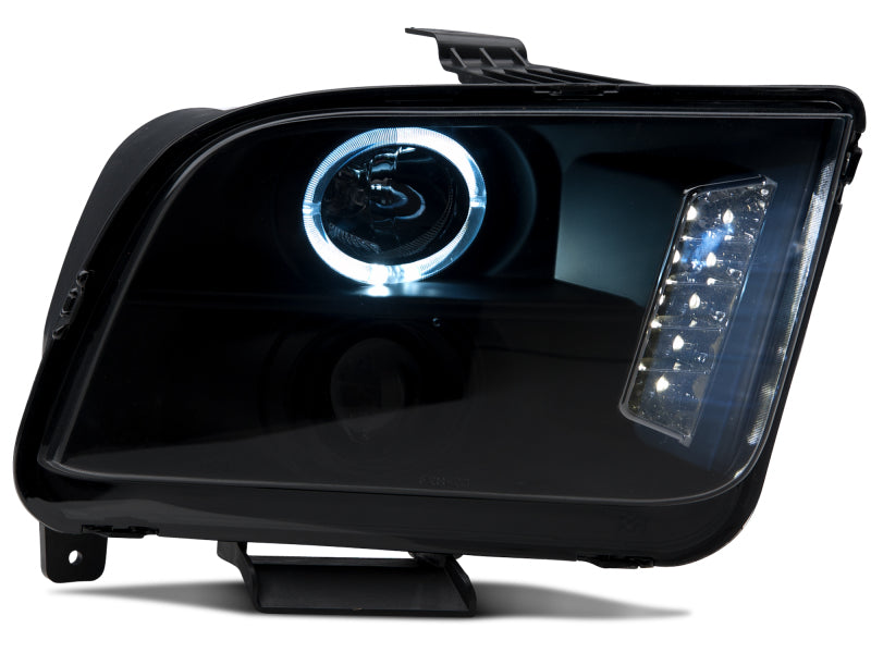 Raxiom 05-09 Ford Mustang w/ Halogen LED Halo Prjctr Headlights-Blk - 49128