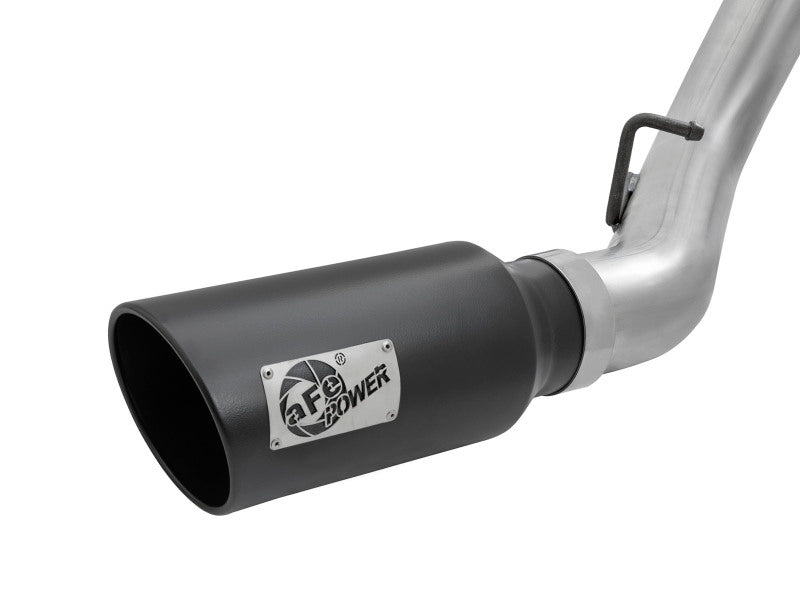 aFe LARGE Bore HD 4in Dual DPF-Back SS Exhaust w/Black - 49-44080-B