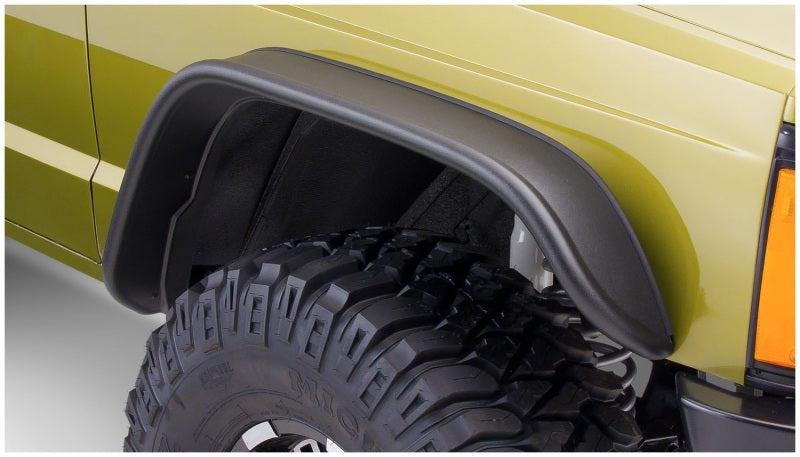 Bushwacker 84-01 Jeep Cherokee Flat Style Flares 4pc - Black - 10922-07
