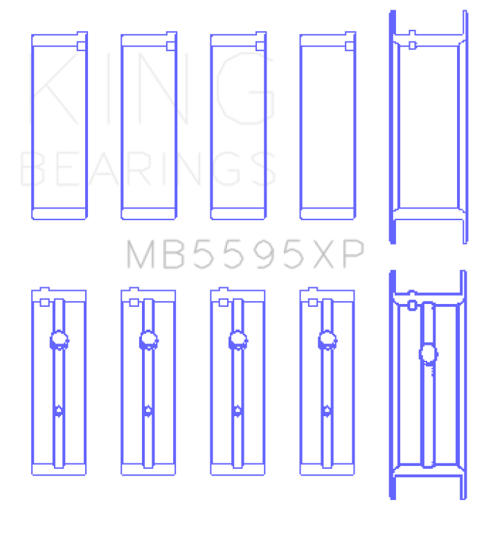 King Nissan KA-24DE Performance Main Bearing Set - Size +0.25mm - MB5595XP0.25