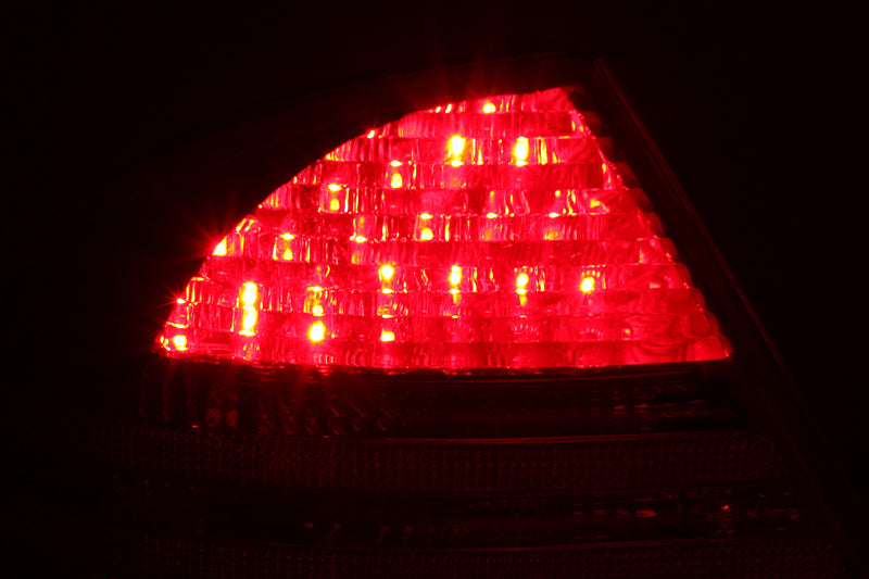 ANZO 2000-2005 Mercedes Benz S Class W220 LED Taillights Red/Clear - 321055