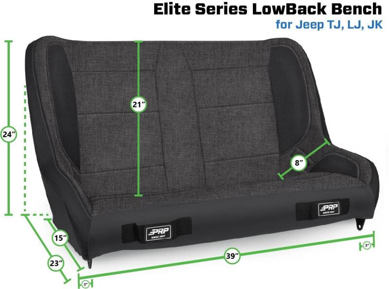 PRP Jeep Wrangler TJ/LJ/JK Elite Series Suspension Bench Seat - A9239