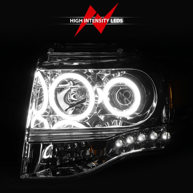 ANZO 2007-2014 Ford Expedition Projector Headlights Chrome - 111114