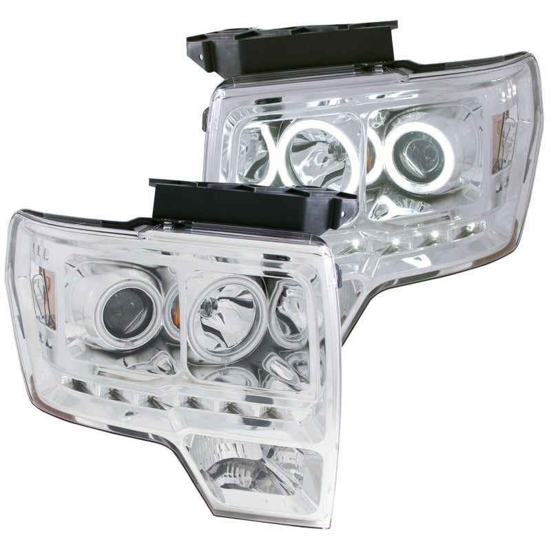 ANZO 2009-2014 Ford F-150 Projector Headlights w/ Halo Chrome (CCFL) - 111297