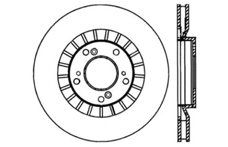 StopTech 00-09 S2000 Slotted & Drilled Right Front Rotor - 127.40048R