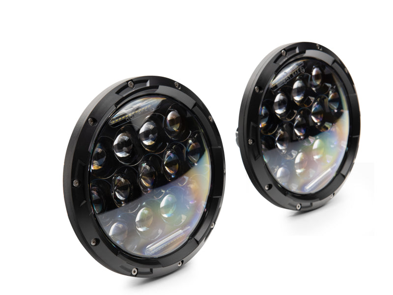 Raxiom 97-18 Jeep Wrangler TJ/JK Axial Series 13-LED Headlights- Black - J150093