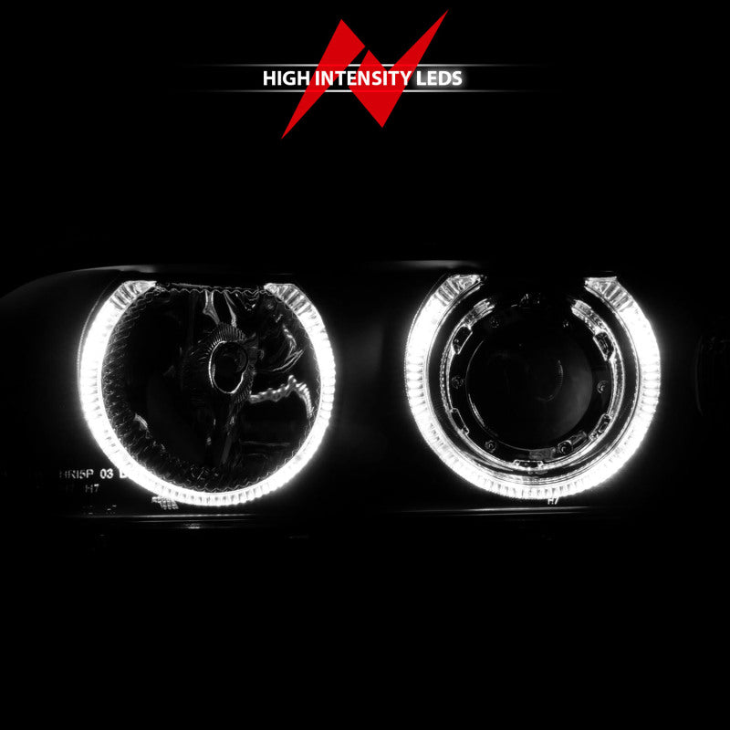 ANZO 1997-2001 BMW 5 Series Projector Headlights w/ Halo Black - 121017