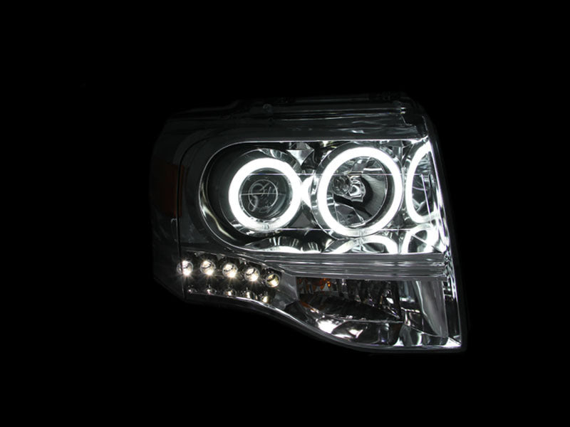 ANZO 2007-2014 Ford Expedition Projector Headlights Chrome - 111114