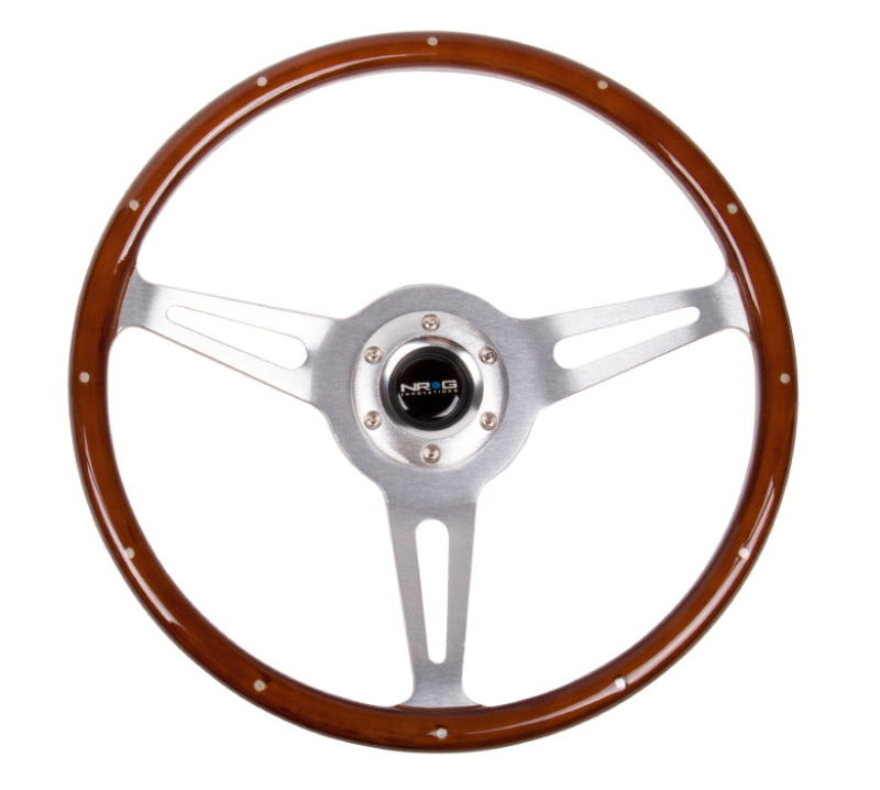 NRG Classic Wood Grain Steering Wheel (365mm) Wood w/Metal Inserts - ST-380SL