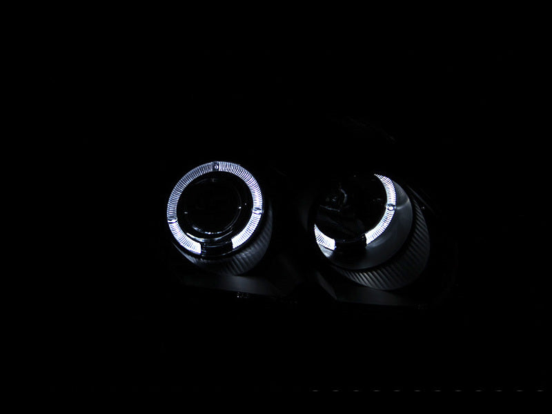 ANZO 1996-1998 Honda Civic Projector Headlights w/ Halo Black - 121068