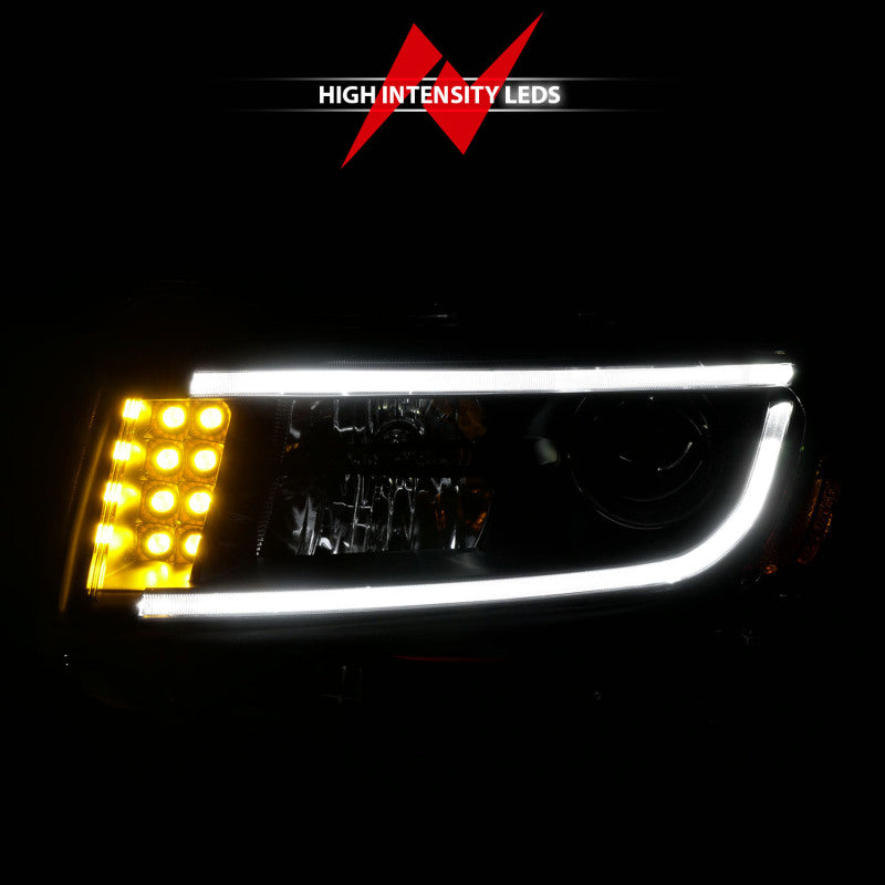 ANZO 2014-2015 Jeep Grand Cherokee Projector Headlights w/ Plank Style - 111329