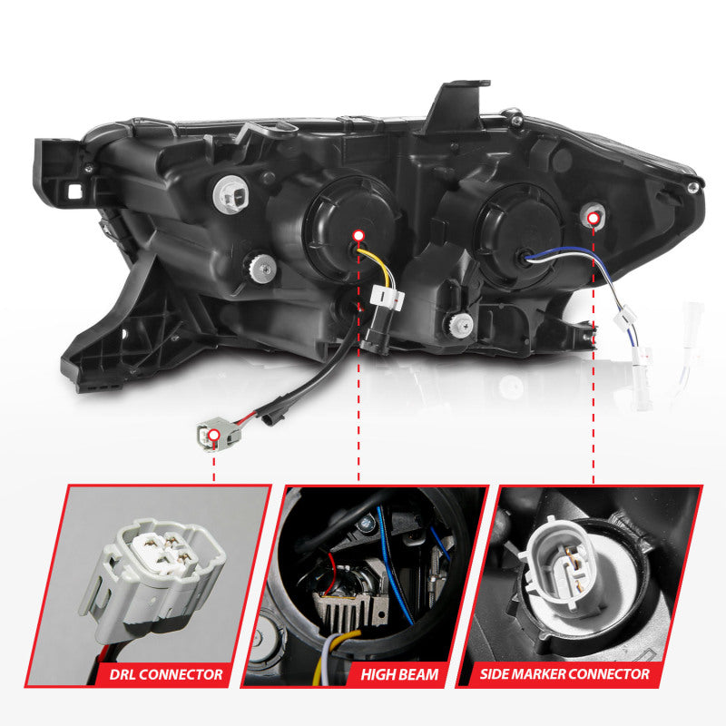 ANZO 16-22 Toyota Tacoma LED Projector Headlights w/ Light Bar - 111563