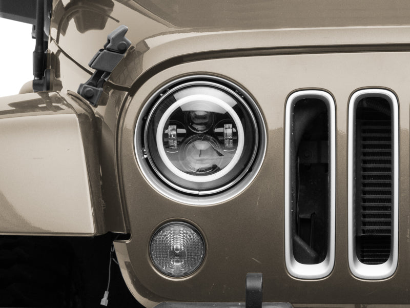 Raxiom 97-18 Jeep Wrangler TJ/JK Axial 7-Inch LED Headlights w/RGB - J142665