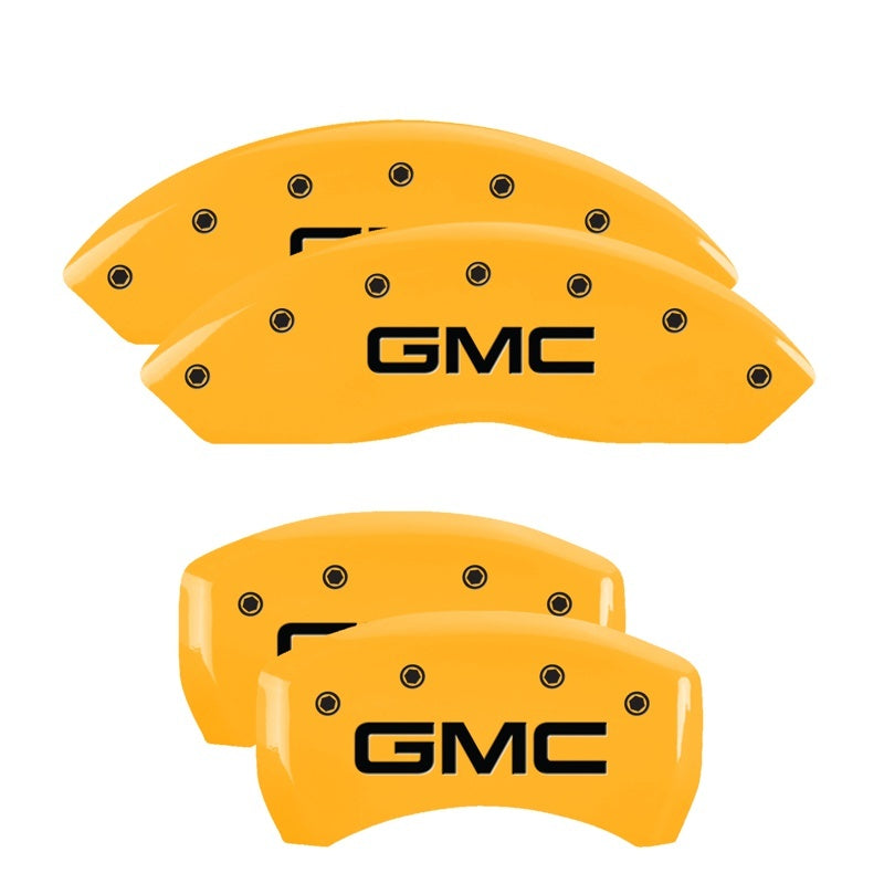 MGP 4 Caliper Covers Engraved Front & Rear GMC Yellow - 34212SGMCYL