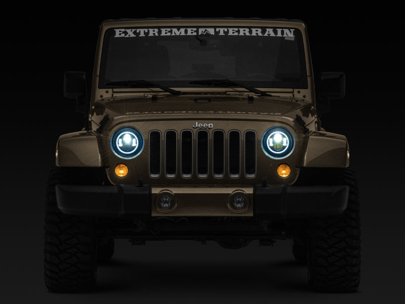 Raxiom 97-18 Jeep Wrangler TJ/JK Axial 7-Inch LED Headlights w/RGB - J142665