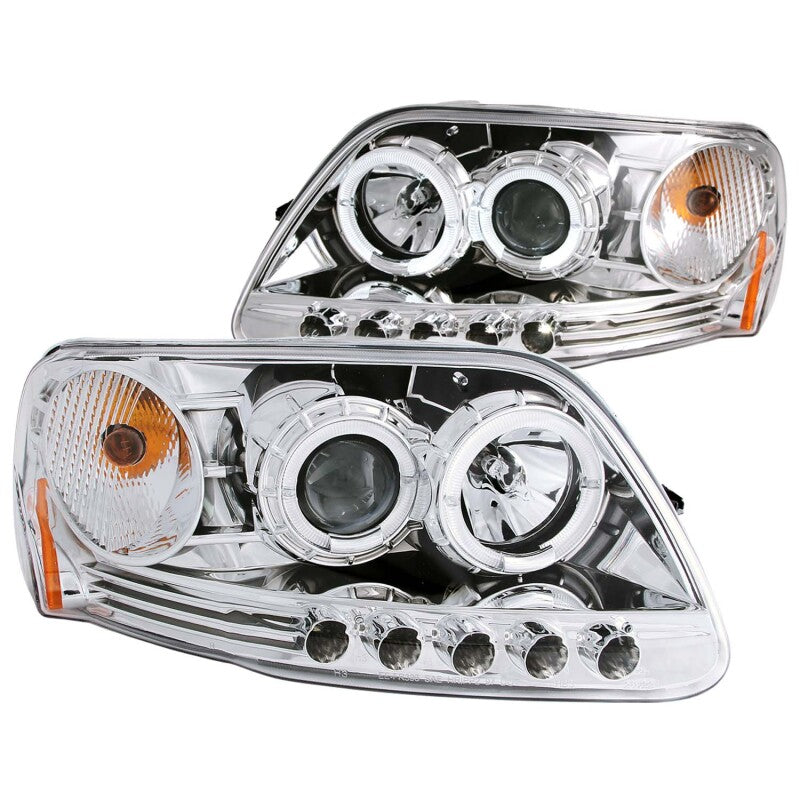 ANZO 1997.5-2003 Ford F-150 Projector Headlights w/ Halo and LED - 111032