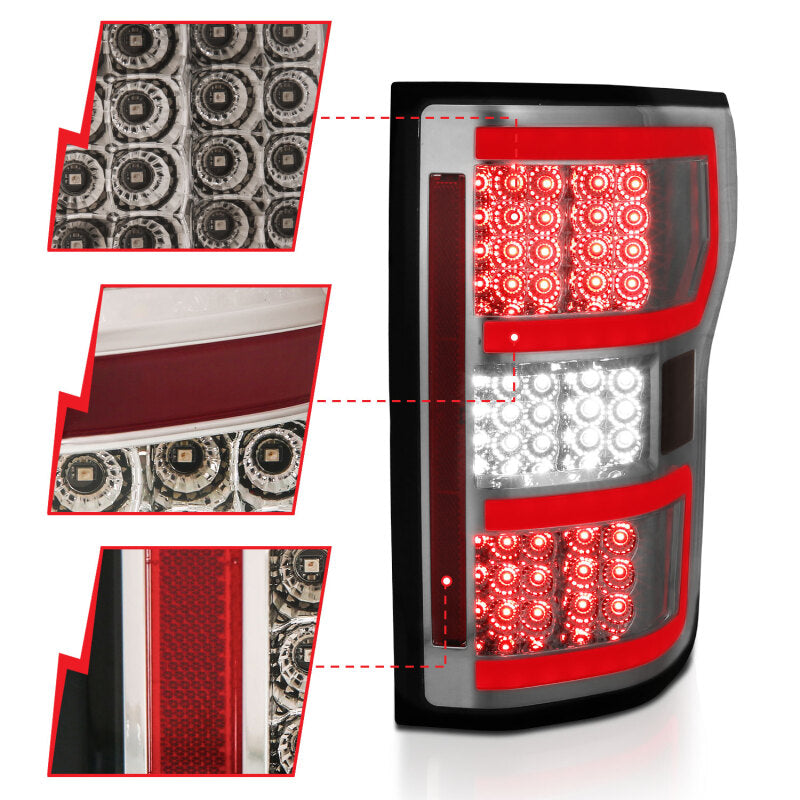 ANZO 18-19 Ford F-150 LED Taillights Smoke - 321339