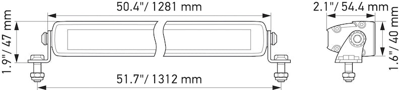 Hella Universal Black Magic 50in Thin Light Bar - Driving - 358176331