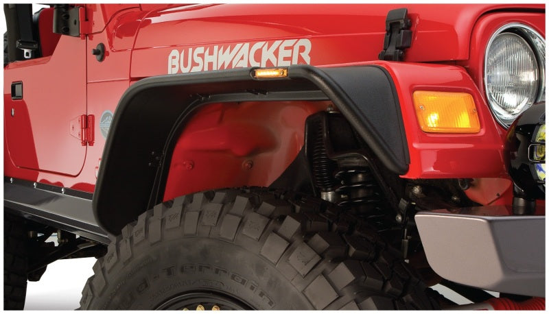 Bushwacker 97-06 Jeep Wrangler Flat Style Flares 4pc - Black - 10920-07