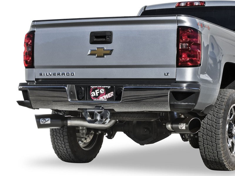 aFe Atlas Exhaust 4in Dual DPF-Back Al Steel w/ Black - 49-04080-B