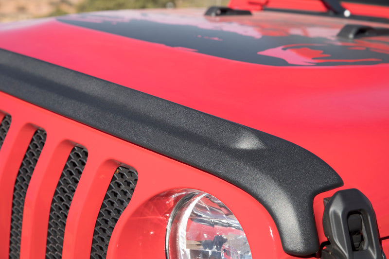 Bushwacker 18-19 Jeep Wrangler Rubicon/Sport//Unlimited/Sport S Hood Stone Guard- Black - 14093