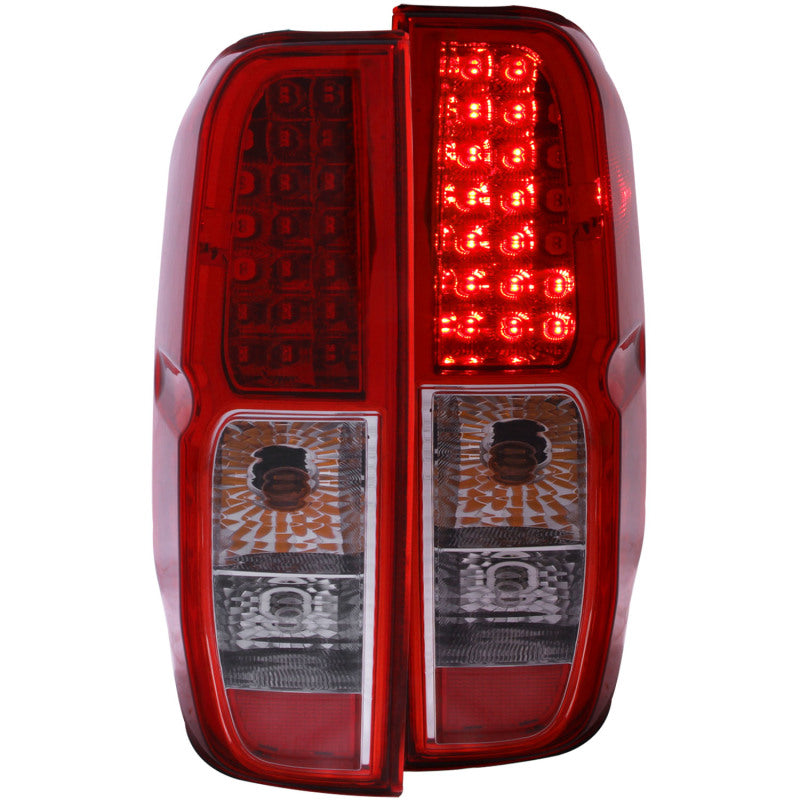 ANZO 2005-2008 Nissan Frontier LED Taillights Red/Clear - 311071