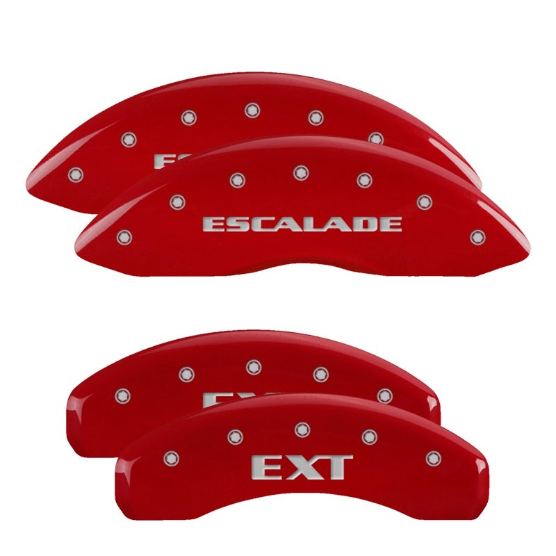 MGP 4 Caliper Covers Engraved Front Escalade Engraved Rear EXT - 35015SEXTRD