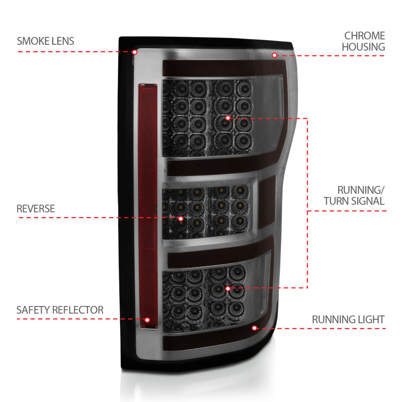 ANZO 18-19 Ford F-150 LED Taillights Smoke - 321339
