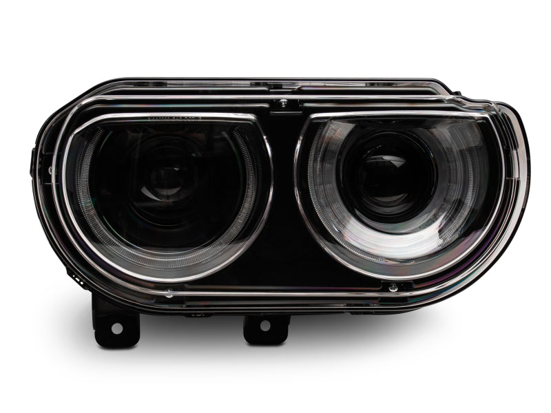 Raxiom 08-14 Dodge Challenger Halo Projctr Headlights w/Sequential Turn Signals-Blk - CH3761