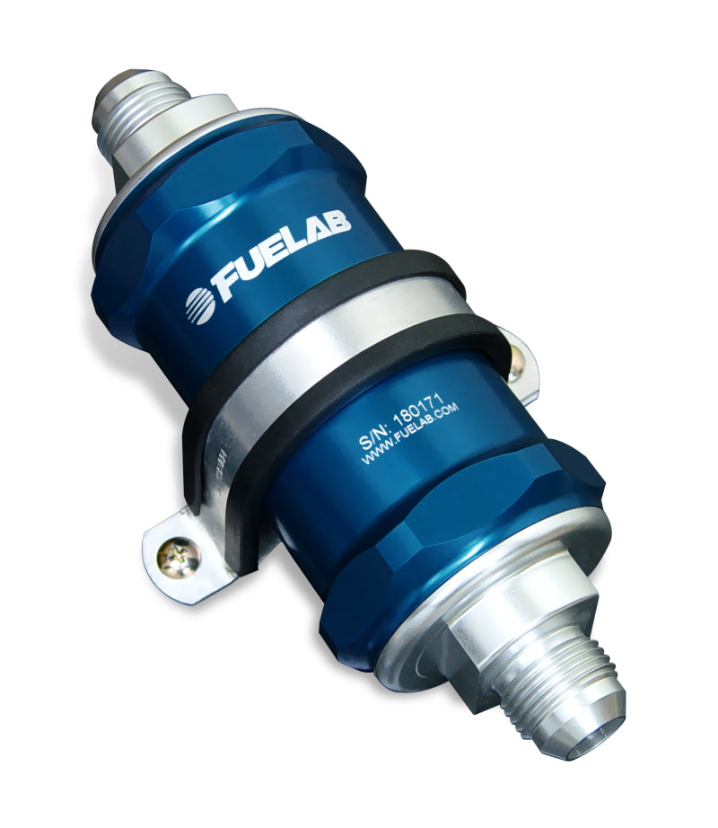 Fuelab 848 In-Line Fuel Filter Standard -8AN In/Out 10 Micron - 84802-3
