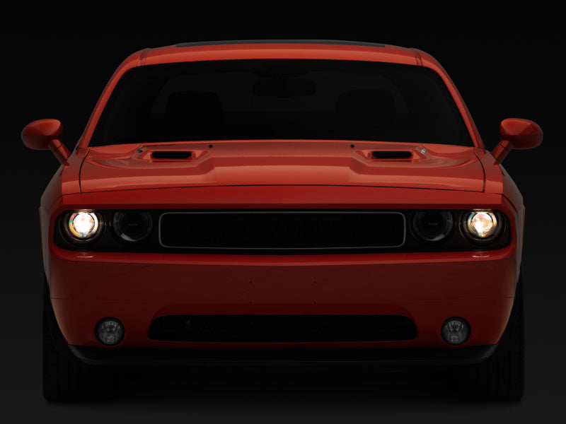 Raxiom 08-14 Dodge Challenger Halo Projctr Headlights w/Sequential Turn Signals-Blk - CH3761