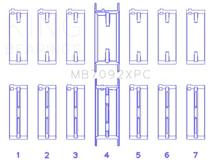 King Nissan RB26DETT 24V Coated Performance Main Bearing Set - - MB7092XPC