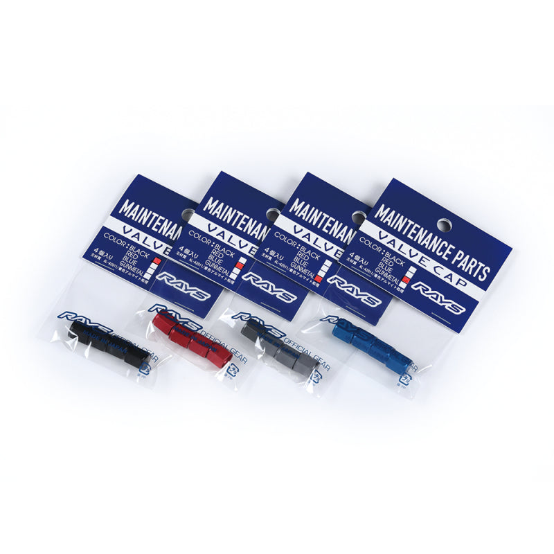 Rays Aluminum Air Valve Cap Set - Red - WVALRD2