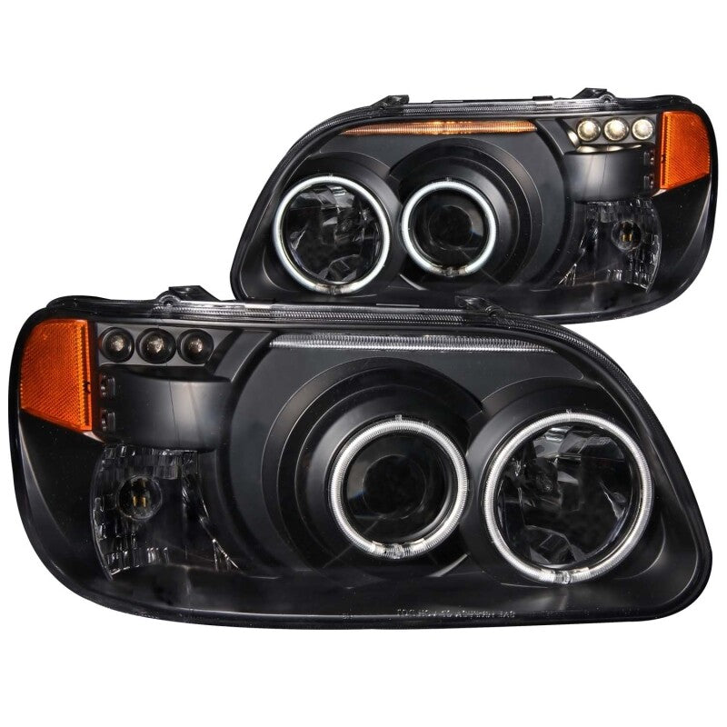 ANZO 1995-2001 Ford Explorer Projector Headlights w/ Halo Black 1 - 111132
