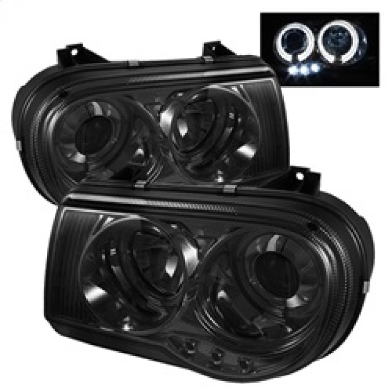 Spyder Chrysler 300C 05-10 Projector Headlights LED Halo LED Smke - 5009159