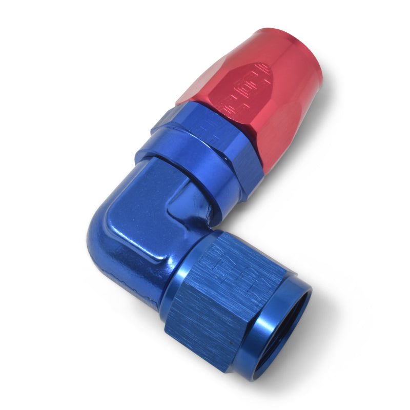 Russell Performance -12 AN Red/Blue 90 Degree Forged Aluminum Swivel - 613670