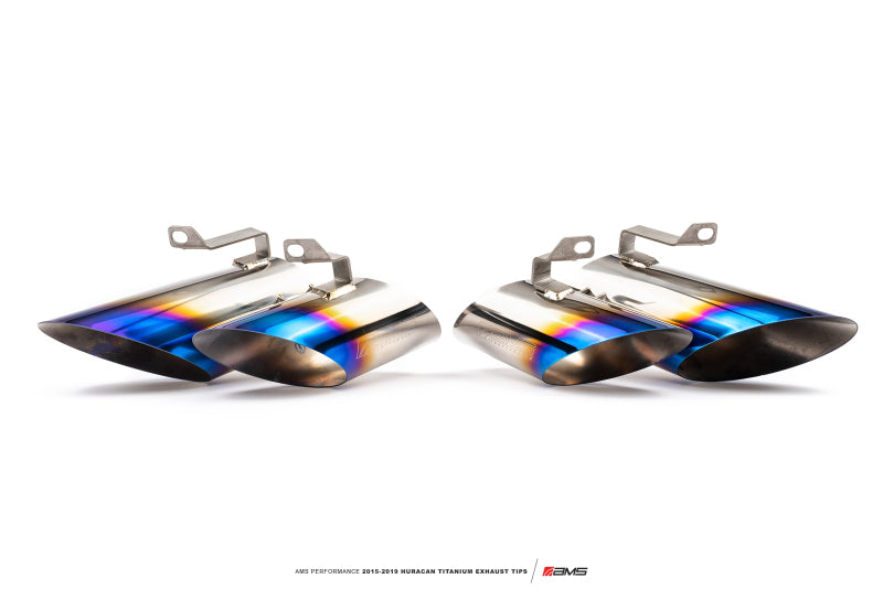 AMS Performance 15-19 Lamborghini Huracan Titanium Exhaust Tips (OEM & - ALP.22.05.0002-1